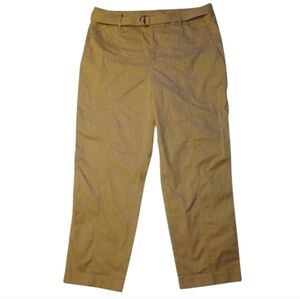 Chico's Lightweight Cotton Cropped Khakis Belted Waist Pockets Size 2.5 14
